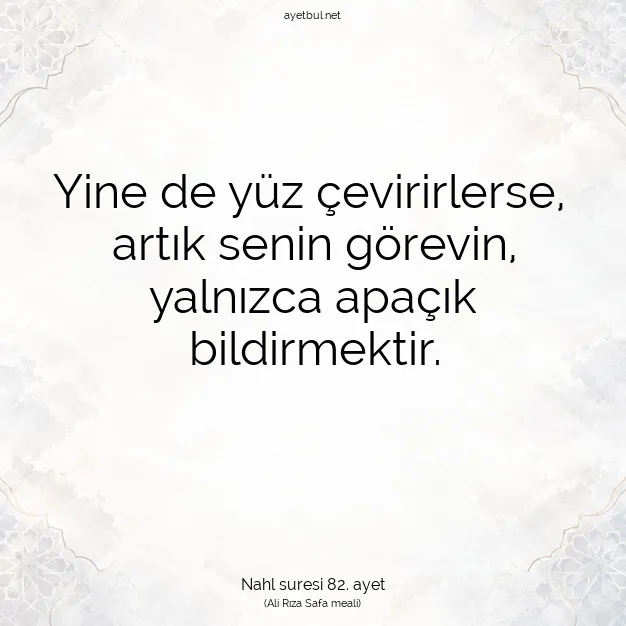 Ayetbul | Kuran Mealleri | Quran | Nahl suresi 82. ayet