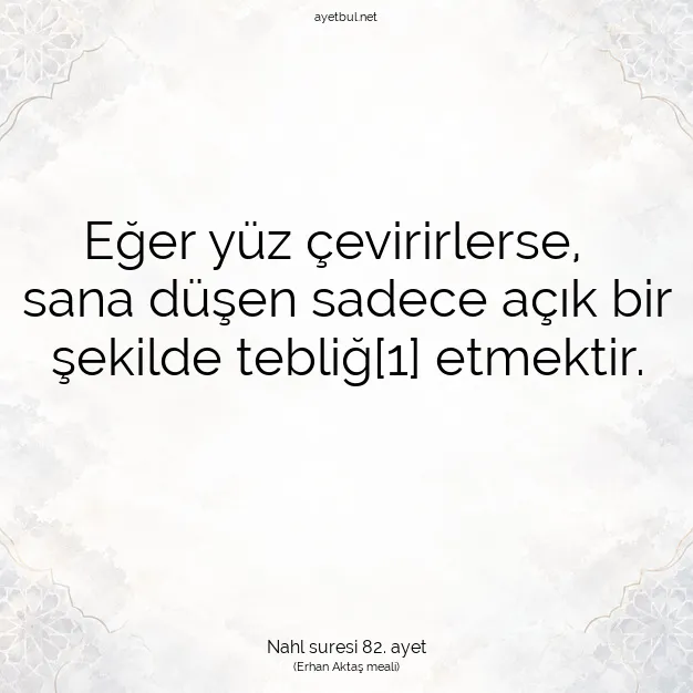 Ayetbul | Kuran Mealleri | Quran | Nahl suresi 82. ayet