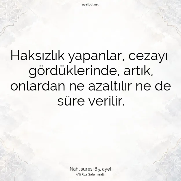 Ayetbul | Kuran Mealleri | Quran | Nahl suresi 85. ayet