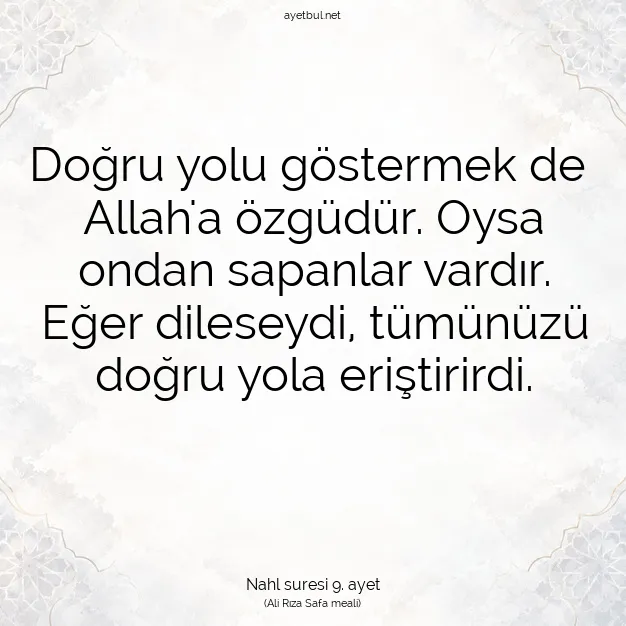Ayetbul | Kuran Mealleri | Quran | Nahl suresi 9. ayet