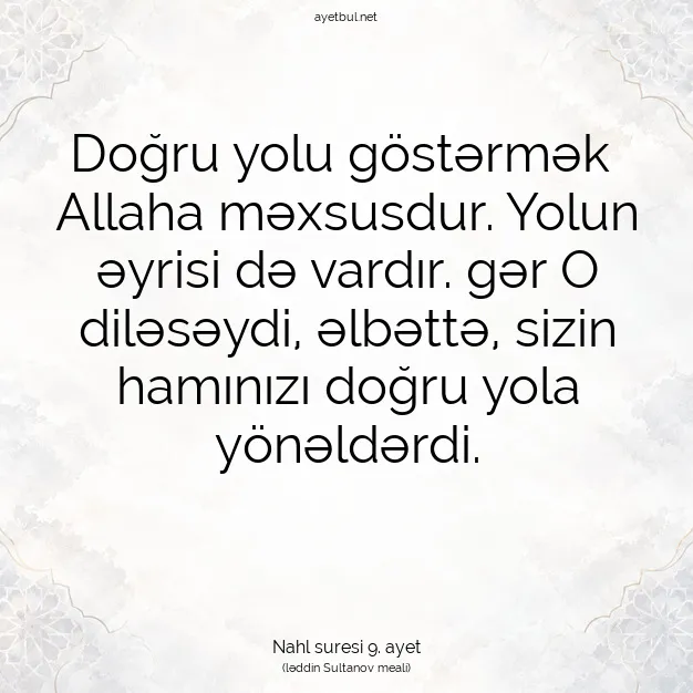 Ayetbul | Kuran Mealleri | Quran | Nahl suresi 9. ayet