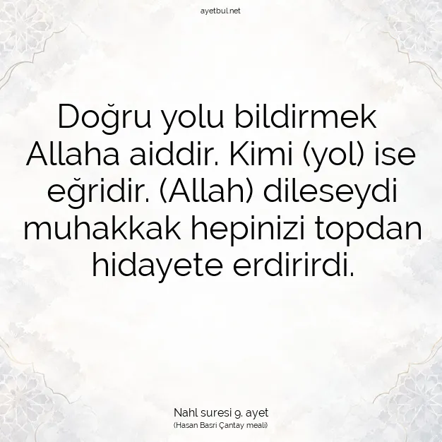 Ayetbul | Kuran Mealleri | Quran | Nahl suresi 9. ayet