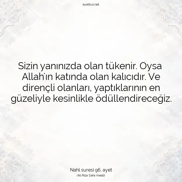 Ayetbul | Kuran Mealleri | Quran | Nahl suresi 96. ayet