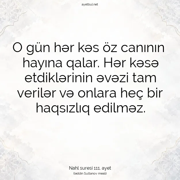 Ayetbul | Kuran Mealleri | Quran | Nahl suresi 111. ayet