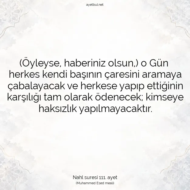 Ayetbul | Kuran Mealleri | Quran | Nahl suresi 111. ayet