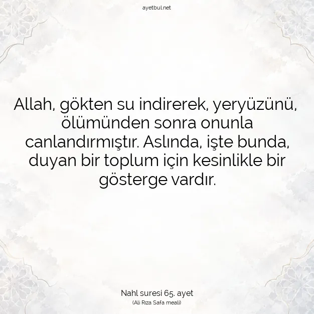 Ayetbul | Kuran Mealleri | Quran | Nahl suresi 65. ayet