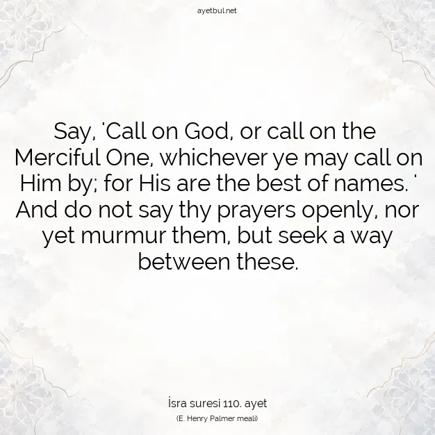 Ayetbul | Kuran Mealleri | Quran | İsra suresi 110. ayet