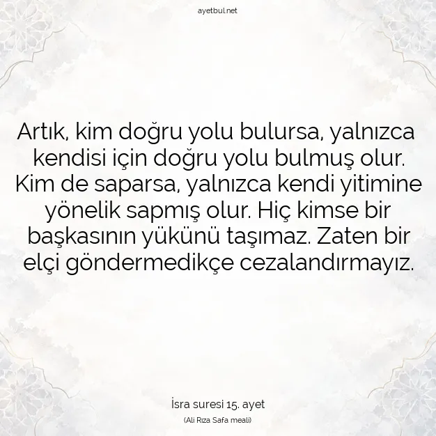 Ayetbul | Kuran Mealleri | Quran | İsra suresi 15. ayet