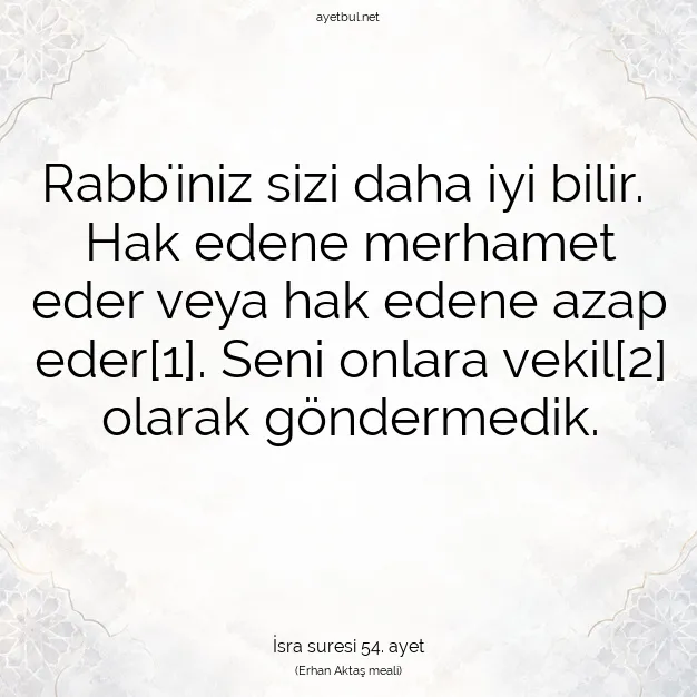 Ayetbul | Kuran Mealleri | Quran | İsra suresi 54. ayet