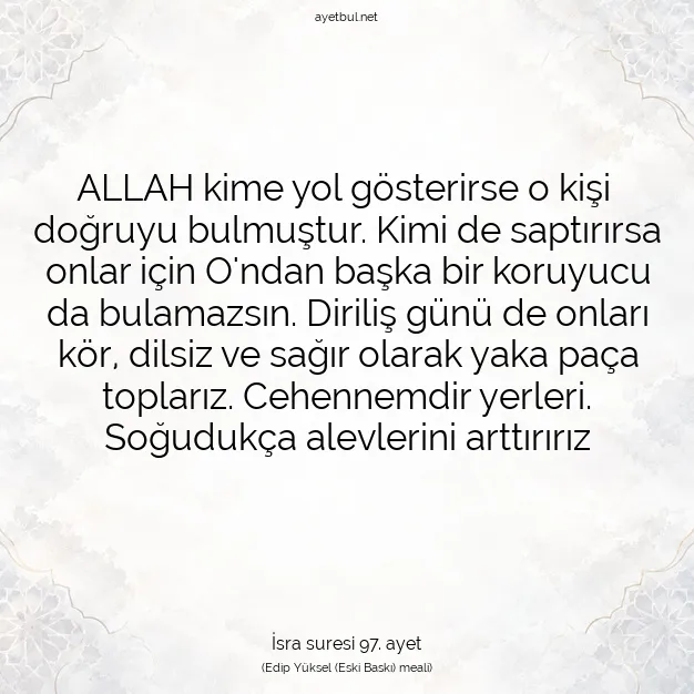 Ayetbul | Kuran Mealleri | Quran | İsra suresi 97. ayet