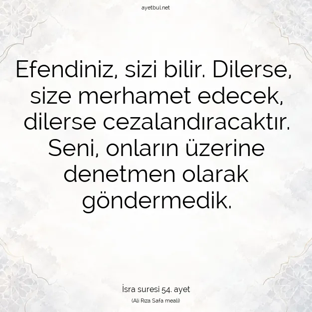 Ayetbul | Kuran Mealleri | Quran | İsra suresi 54. ayet
