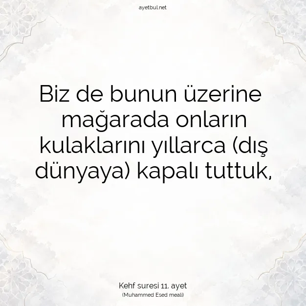 Ayetbul | Kuran Mealleri | Quran | Kehf suresi 11. ayet