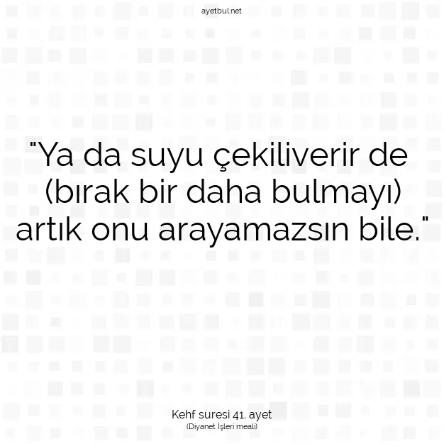 Ayetbul | Kuran Mealleri | Quran | Kehf suresi 41. ayet