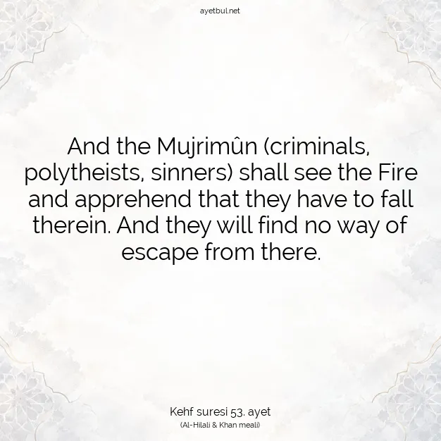Ayetbul | Kuran Mealleri | Quran | Kehf suresi 53. ayet
