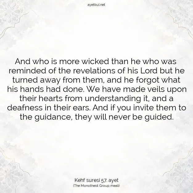 Ayetbul | Kuran Mealleri | Quran | Kehf suresi 57. ayet