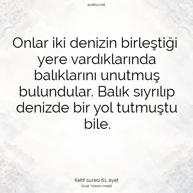 Ayetbul | Kuran Mealleri | Quran | Kehf suresi 61. ayet