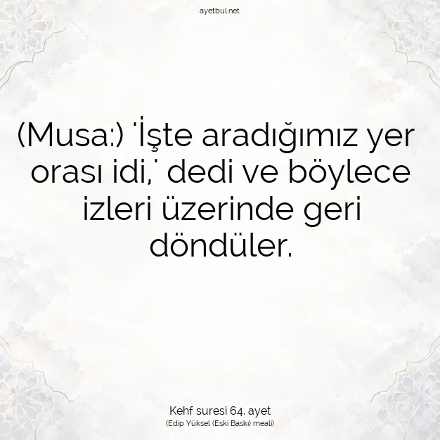Ayetbul | Kuran Mealleri | Quran | Kehf suresi 64. ayet