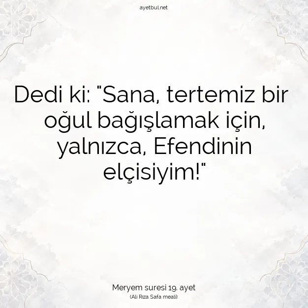 Ayetbul | Kuran Mealleri | Quran | Meryem suresi 19. ayet