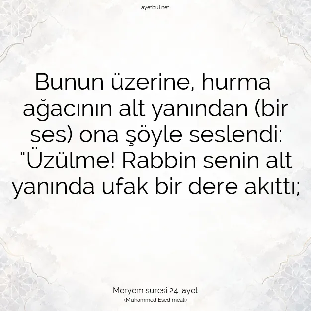 Ayetbul | Kuran Mealleri | Quran | Meryem suresi 24. ayet
