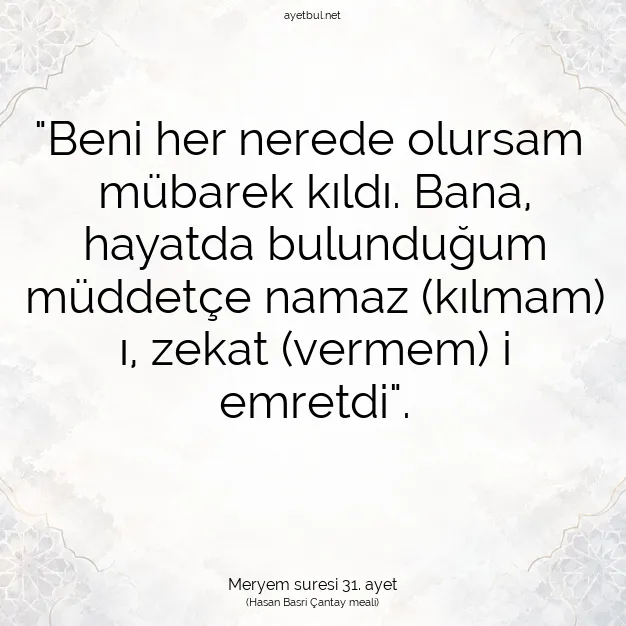 Ayetbul | Kuran Mealleri | Quran | Meryem suresi 31. ayet