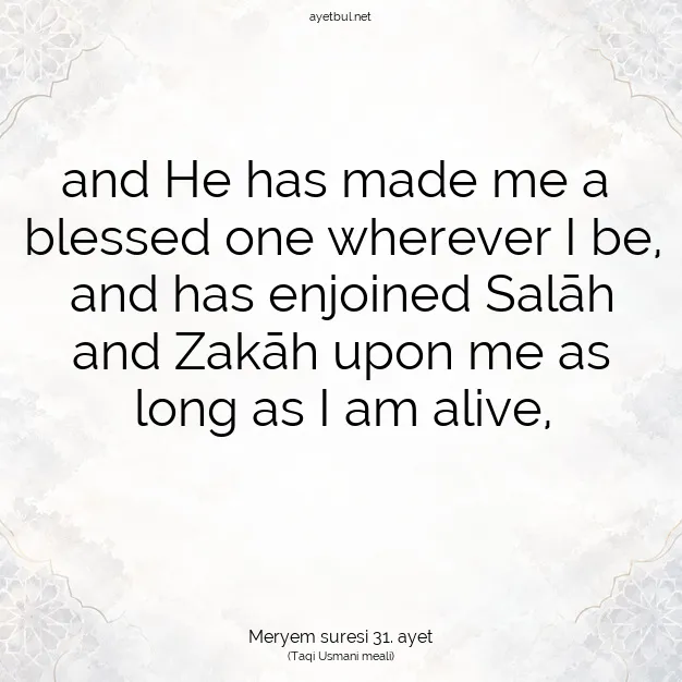 Ayetbul | Kuran Mealleri | Quran | Meryem suresi 31. ayet