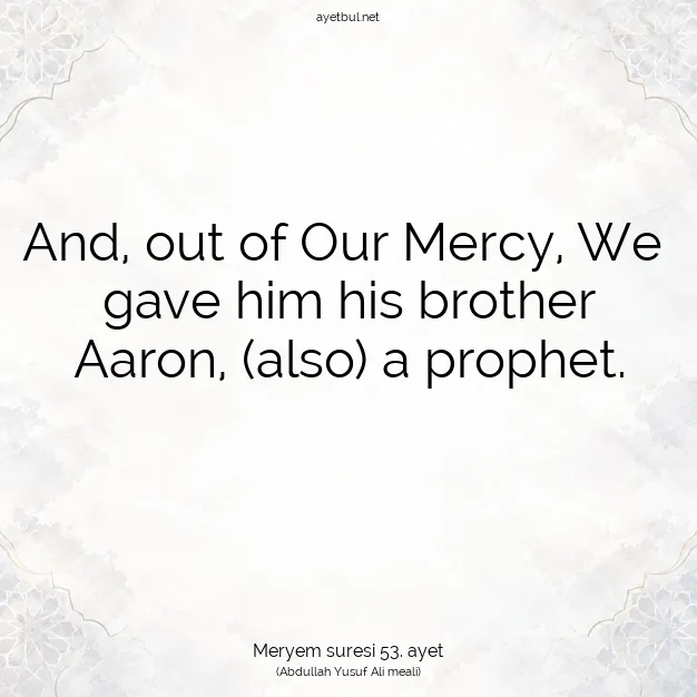 Ayetbul | Kuran Mealleri | Quran | Meryem suresi 53. ayet