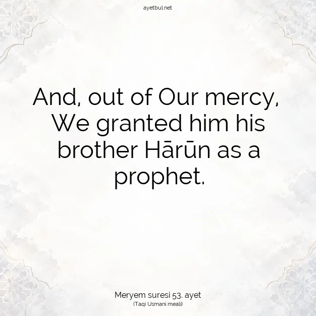 Ayetbul | Kuran Mealleri | Quran | Meryem suresi 53. ayet
