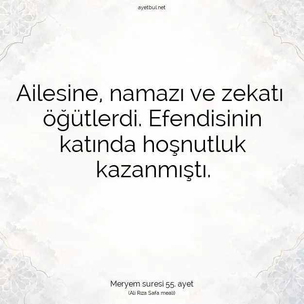 Ayetbul | Kuran Mealleri | Quran | Meryem suresi 55. ayet