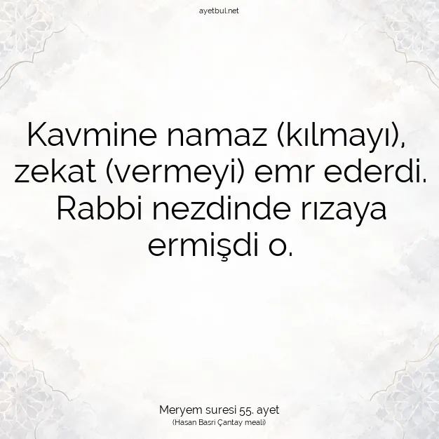 Ayetbul | Kuran Mealleri | Quran | Meryem suresi 55. ayet