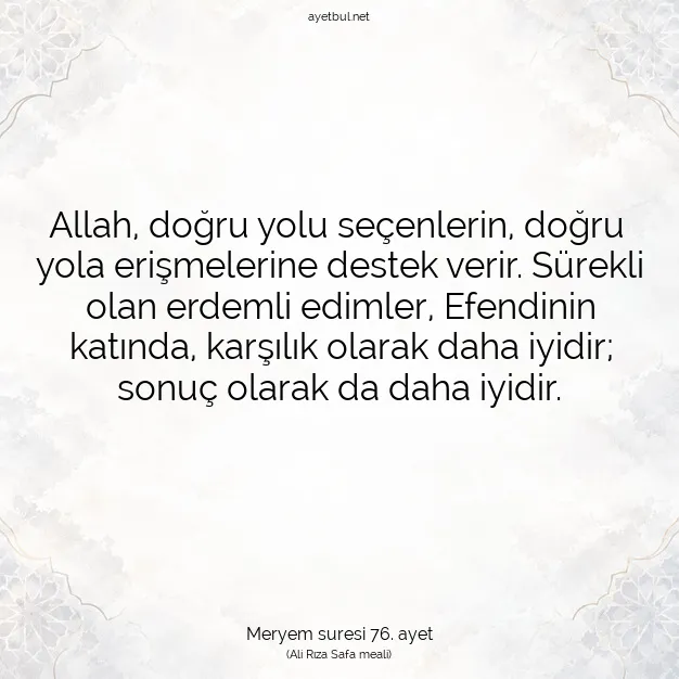 Ayetbul | Kuran Mealleri | Quran | Meryem suresi 76. ayet