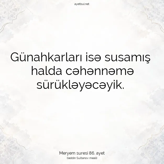 Ayetbul | Kuran Mealleri | Quran | Meryem suresi 86. ayet