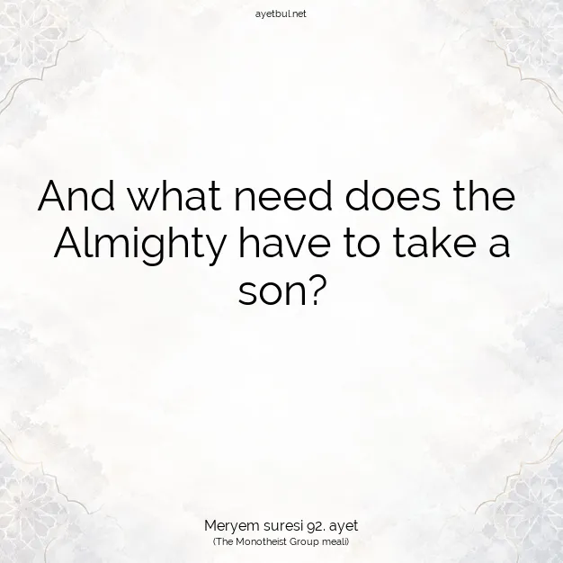 Ayetbul | Kuran Mealleri | Quran | Meryem suresi 92. ayet