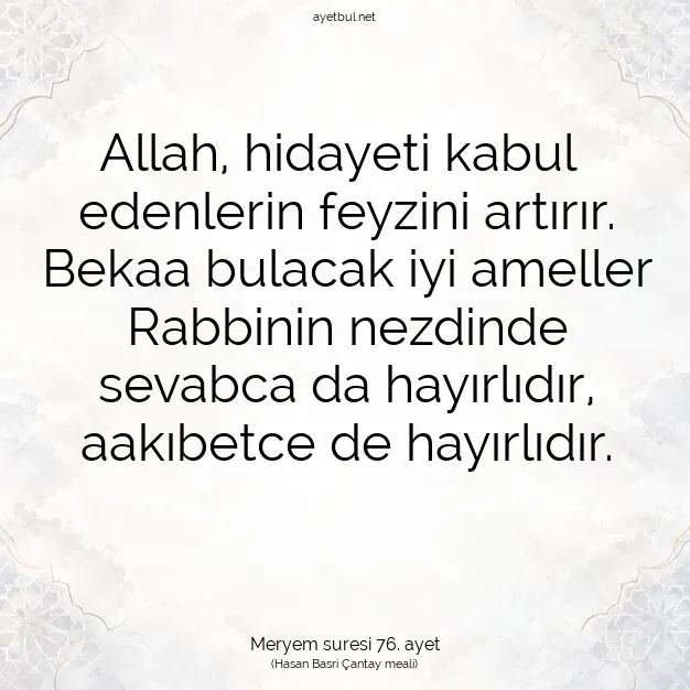 Ayetbul | Kuran Mealleri | Quran | Meryem suresi 76. ayet