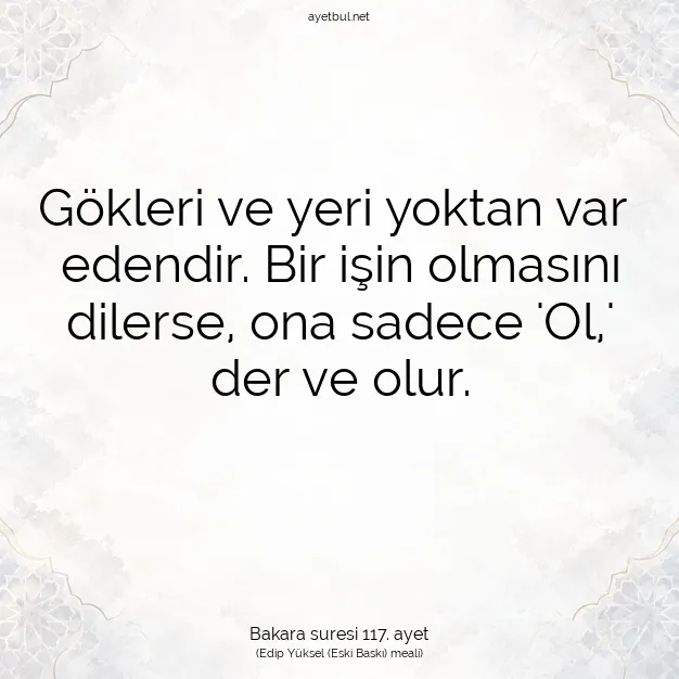 Ayetbul | Kuran Mealleri | Quran | Bakara suresi 117. ayet