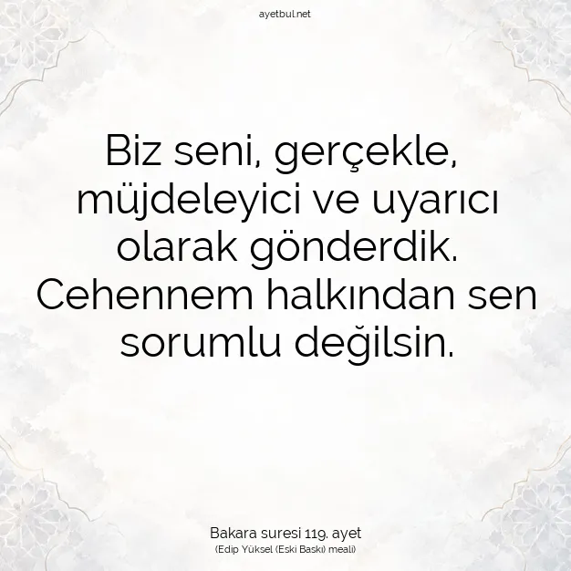 Ayetbul | Kuran Mealleri | Quran | Bakara suresi 119. ayet