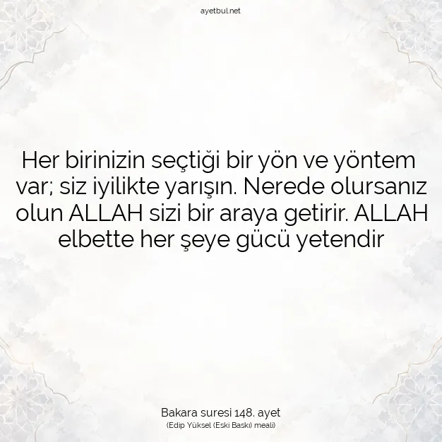 Ayetbul | Kuran Mealleri | Quran | Bakara suresi 148. ayet