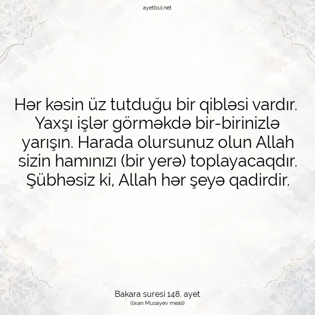 Ayetbul | Kuran Mealleri | Quran | Bakara suresi 148. ayet