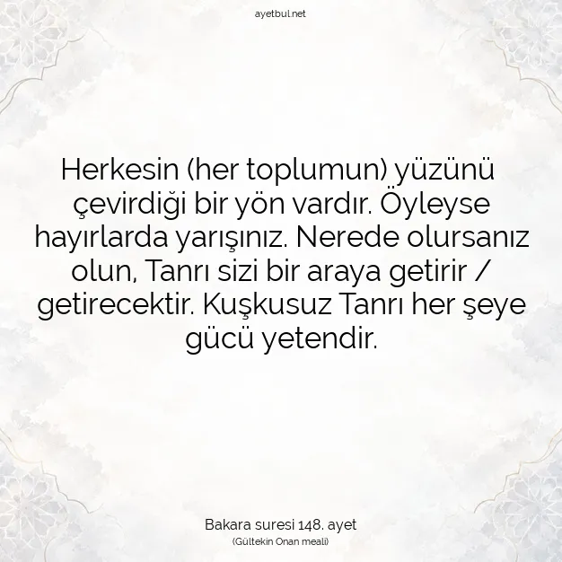 Ayetbul | Kuran Mealleri | Quran | Bakara suresi 148. ayet