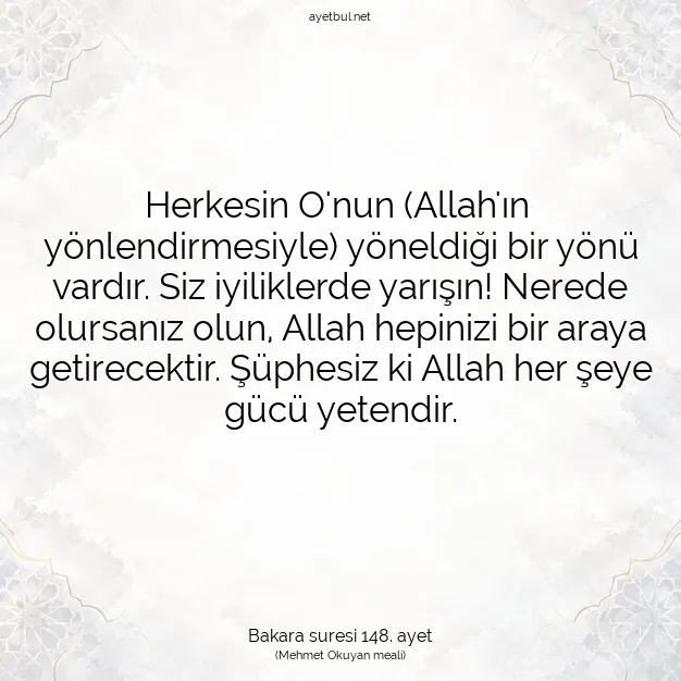 Ayetbul | Kuran Mealleri | Quran | Bakara suresi 148. ayet
