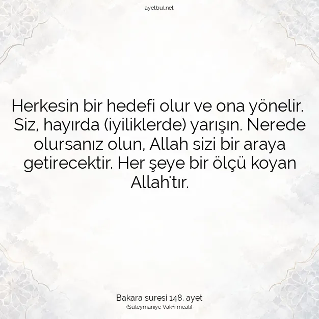 Ayetbul | Kuran Mealleri | Quran | Bakara suresi 148. ayet
