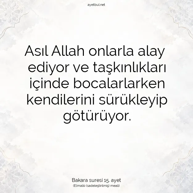 Ayetbul | Kuran Mealleri | Quran | Bakara suresi 15. ayet