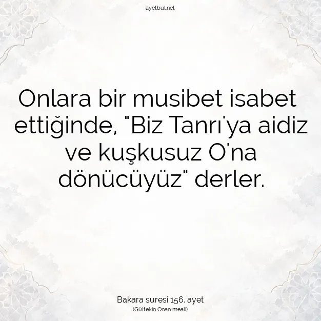 Ayetbul | Kuran Mealleri | Quran | Bakara suresi 156. ayet