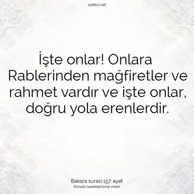 Ayetbul | Kuran Mealleri | Quran | Bakara suresi 157. ayet