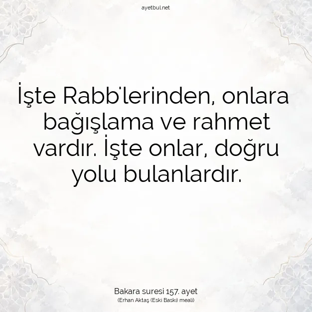 Ayetbul | Kuran Mealleri | Quran | Bakara suresi 157. ayet