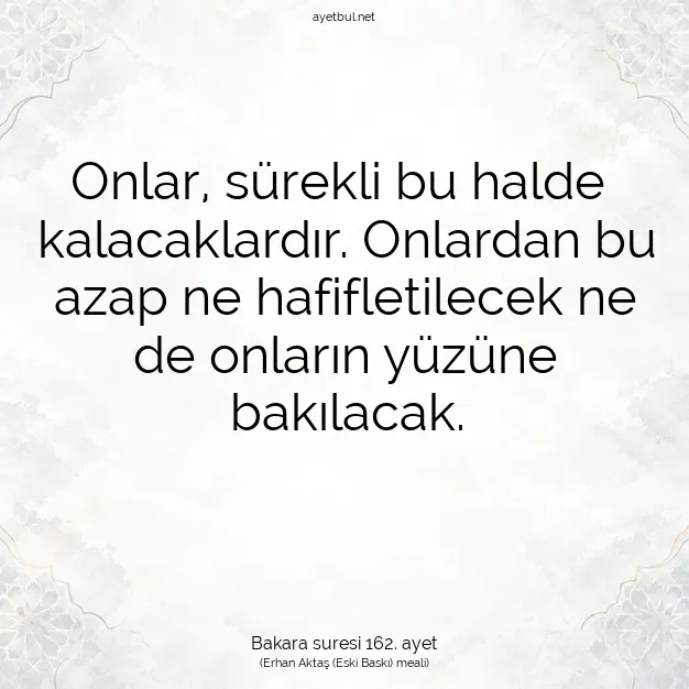 Ayetbul | Kuran Mealleri | Quran | Bakara suresi 162. ayet