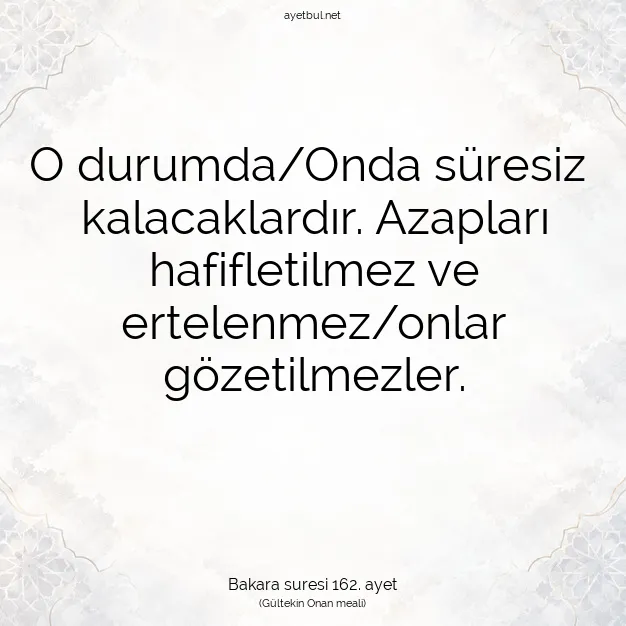 Ayetbul | Kuran Mealleri | Quran | Bakara suresi 162. ayet