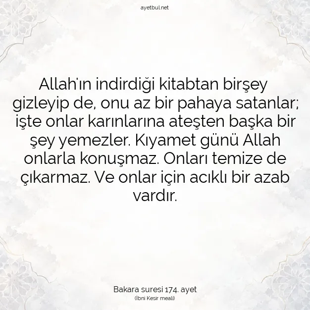 Ayetbul | Kuran Mealleri | Quran | Bakara suresi 174. ayet