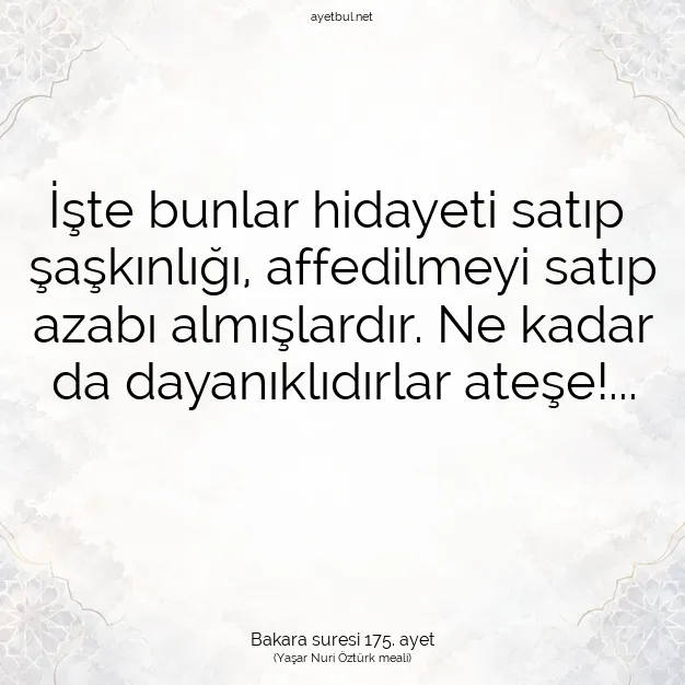 Ayetbul | Kuran Mealleri | Quran | Bakara suresi 175. ayet