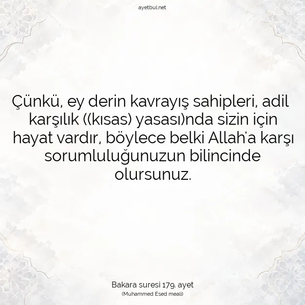 Ayetbul | Kuran Mealleri | Quran | Bakara suresi 179. ayet