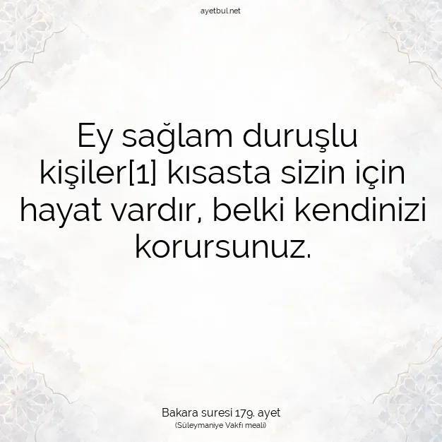 Ayetbul | Kuran Mealleri | Quran | Bakara suresi 179. ayet